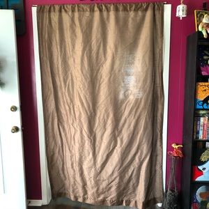 Single Brown Lined Curtain Panel